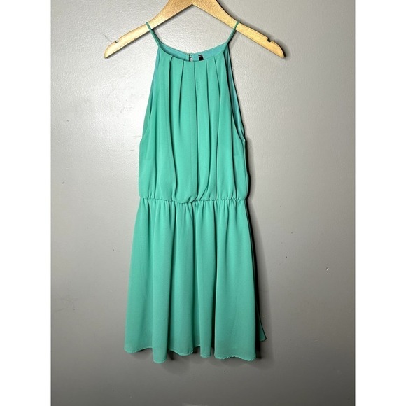 Lulus Chiffon Mint Green Dress Size Small - Picture 1 of 6
